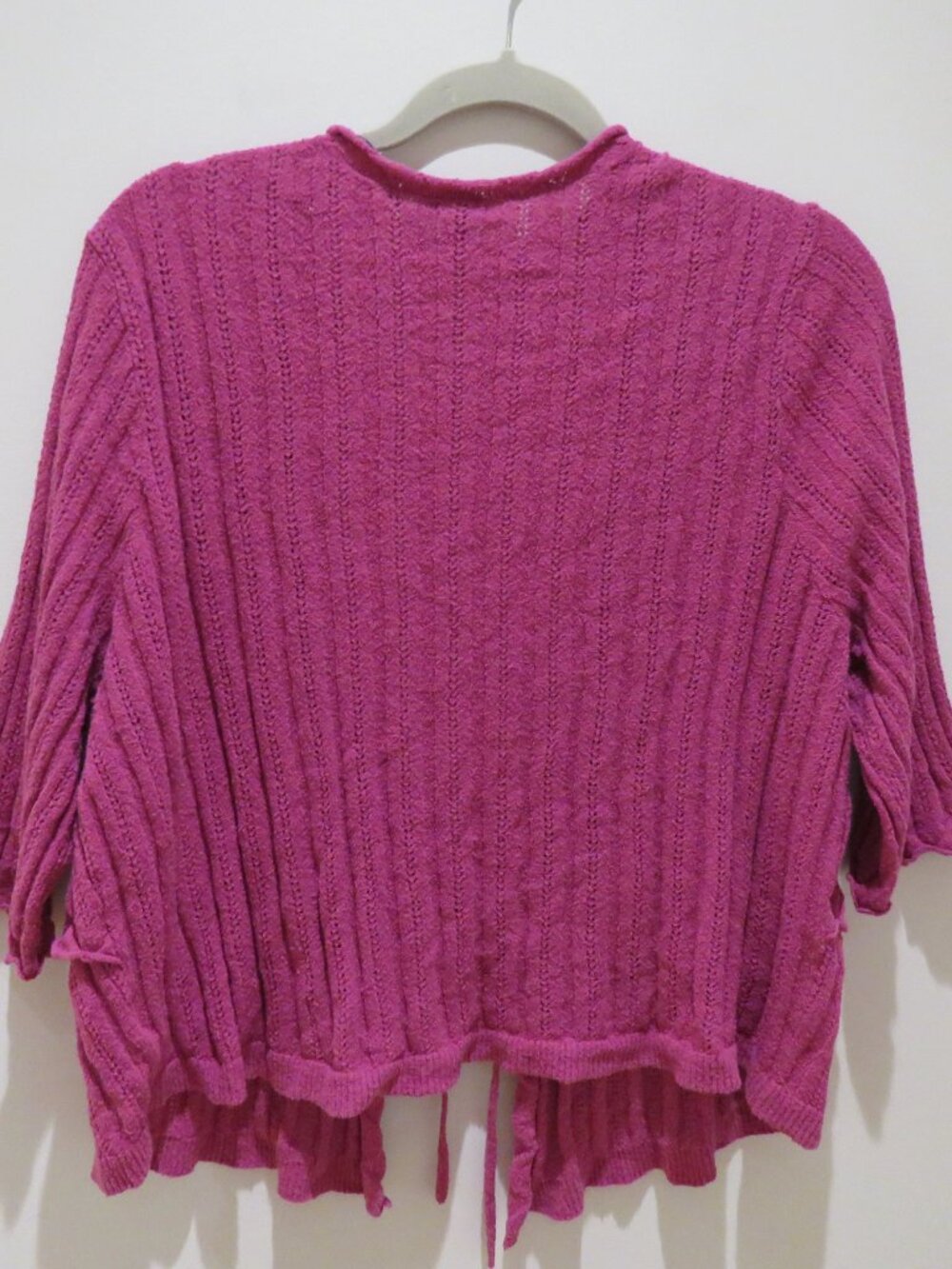 TORRID Cropped Tie-Front Shrug Cardigan Fuschia Red Marl Knit 1X Boho Plus Size - Picture 9 of 13